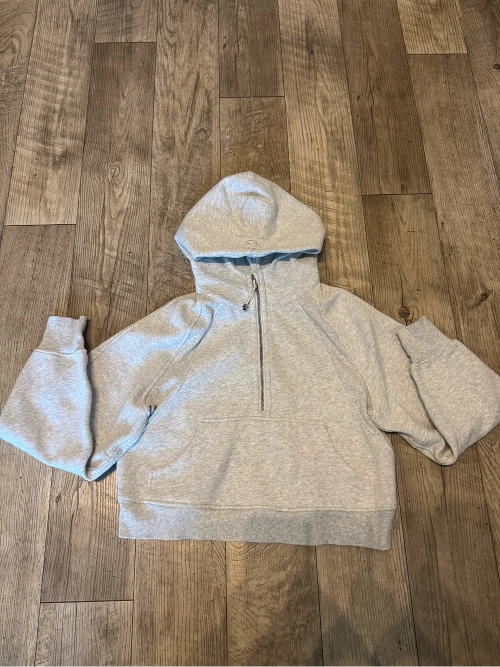 Lululemon Scuba Oversized Heather Light Gray Half-Zip Hooded Pullover